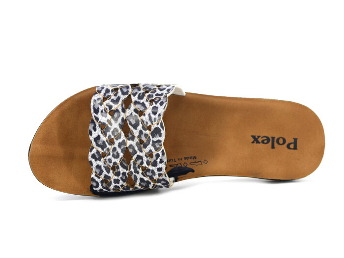 Polex Zenne 5306-C Leopar Örgü Desen Lazerli Ekstra Günlük Terlik Siyah - 2
