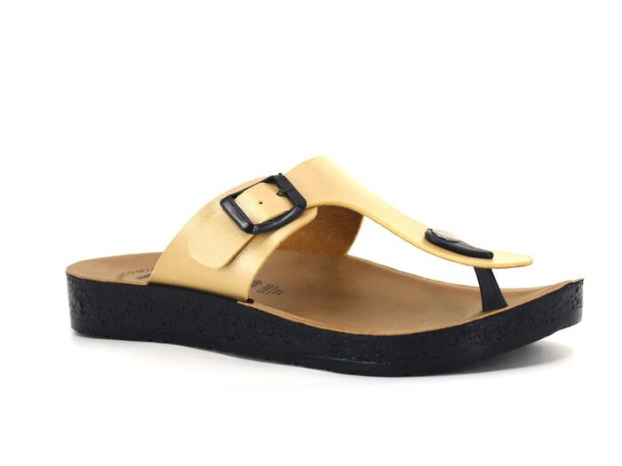 Polex Zenne 5356 Birken Klasik Parmak Arası Terlik Altın - Polex