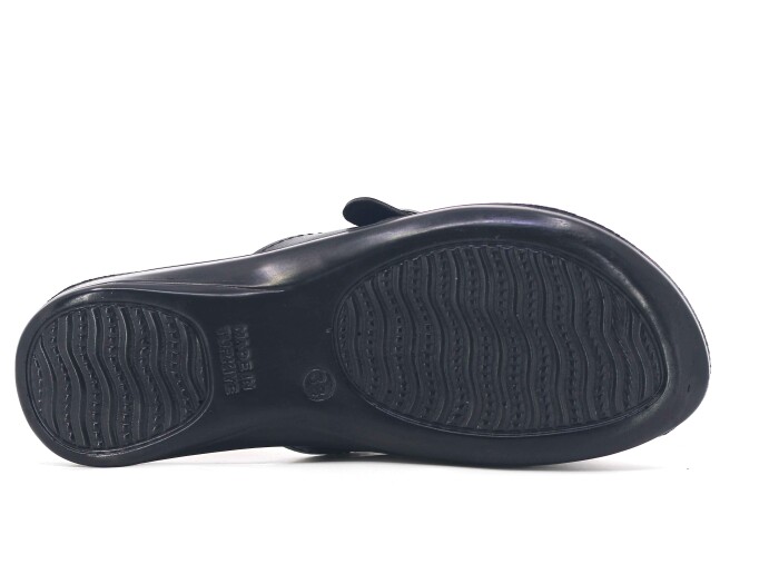 Polex Zenne 5858-C Çapraz Tek Toka Pedli Günlük Terlik Siyah - 3