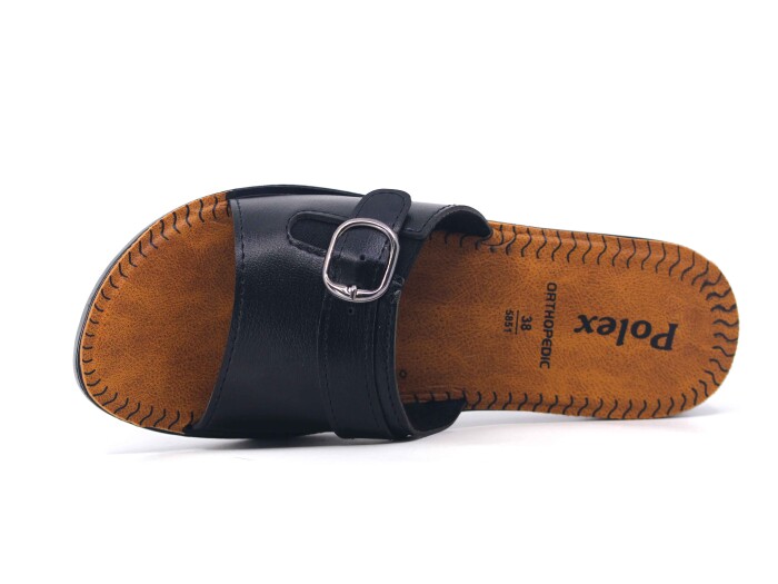 Polex Zenne 5859-C Lastikli Tokalı Pedli Günlük Terlik Siyah - 2