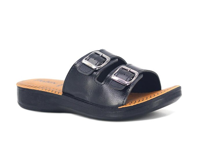 Polex Zenne 5852-C Çift Toka Pedli Günlük Terlik Siyah - 1