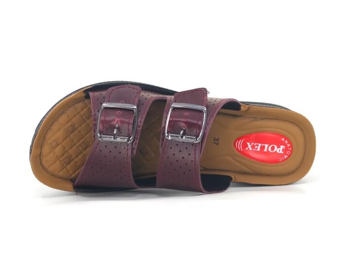 Polex Zenne 610 Çift Toka Pedli Günlük Terlik Bordo