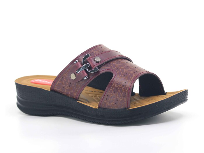 Polex Zenne 687 Tokalı Pedli Günlük Terlik Bordo - Polex