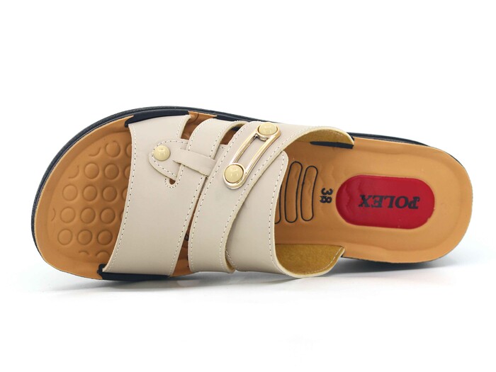 Polex Zenne 812 Damla Toka Enj. Pedli Günlük Terlik Krem - Polex (1)