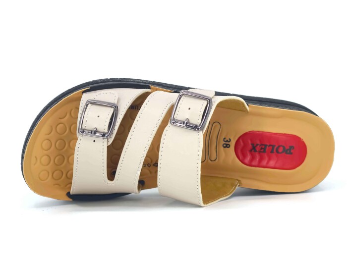 Polex Zenne 820 Enj. Pedli Günlük Terlik Krem - Polex (1)