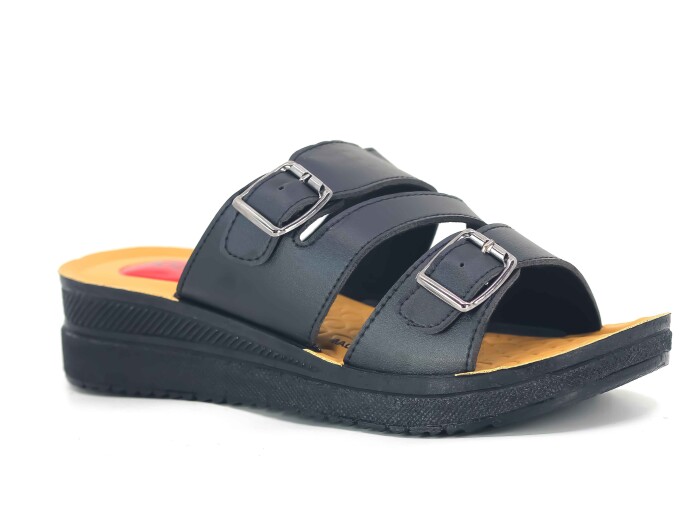 Polex Zenne 820 Enj. Pedli Günlük Terlik Siyah - 1