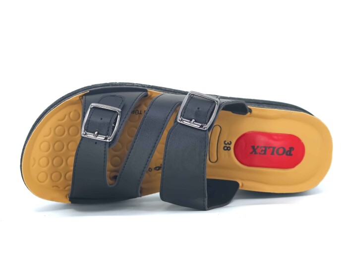 Polex Zenne 820 Enj. Pedli Günlük Terlik Siyah - 2