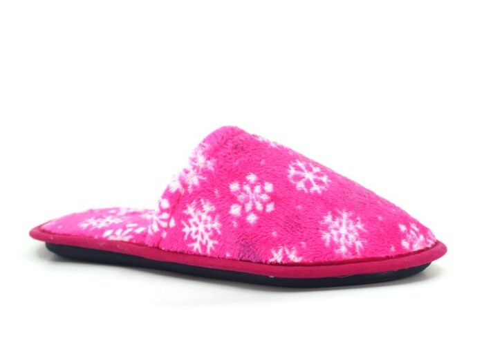 Auris Zenne HSN Çanak Terlik Kar Desenli Fuşya 