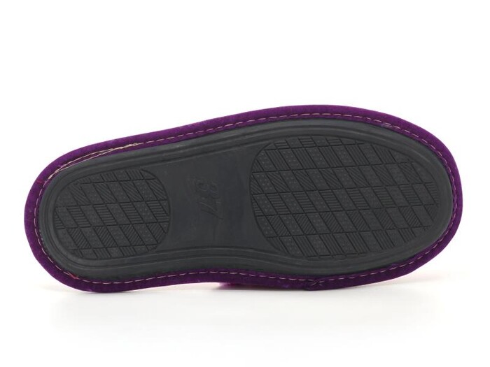 Auris Zenne HSN Çanak Terlik Mor Puantiye - 3