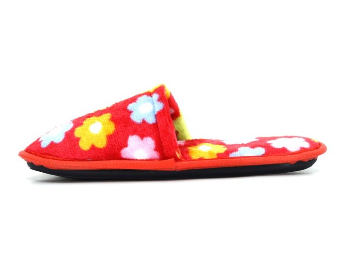 Auris Zenne Kadife Çanak Terlik Çiçekli Kırmızı - Auris (1)