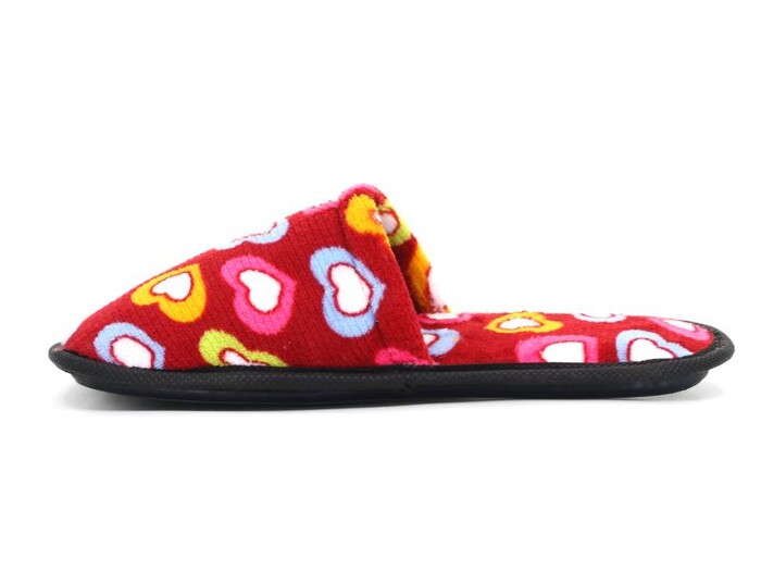 Auris Zenne Kadife Çanak Terlik Kalpli Kırmızı - Auris (1)