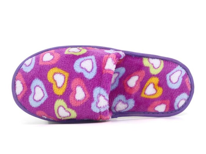Auris Zenne Kadife Çanak Terlik Kalpli Mor - Auris (1)