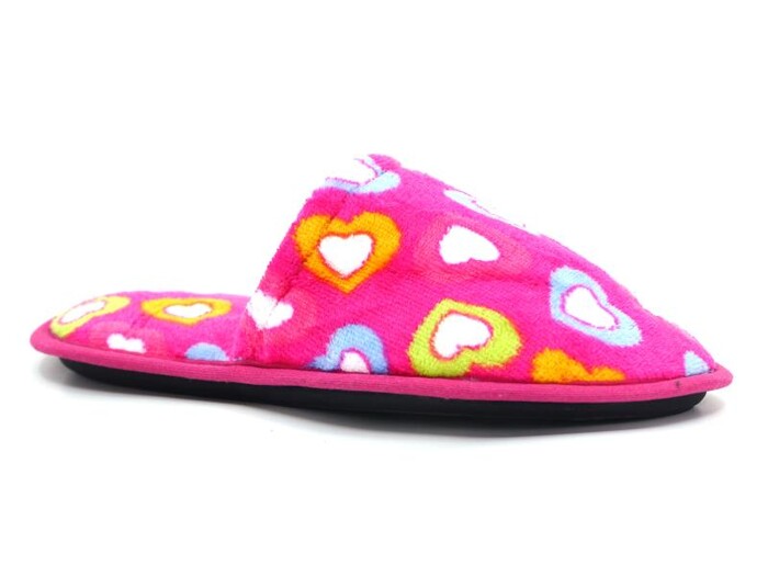 Auris Zenne Kadife Çanak Terlik Kalpli Pembe - 1