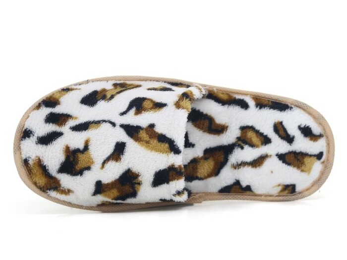 Auris Zenne Kadife Çanak Terlik Leopar - Bej - 2