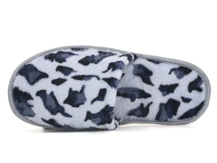 Auris Zenne Kadife Çanak Terlik Leopar Gri - Auris (1)