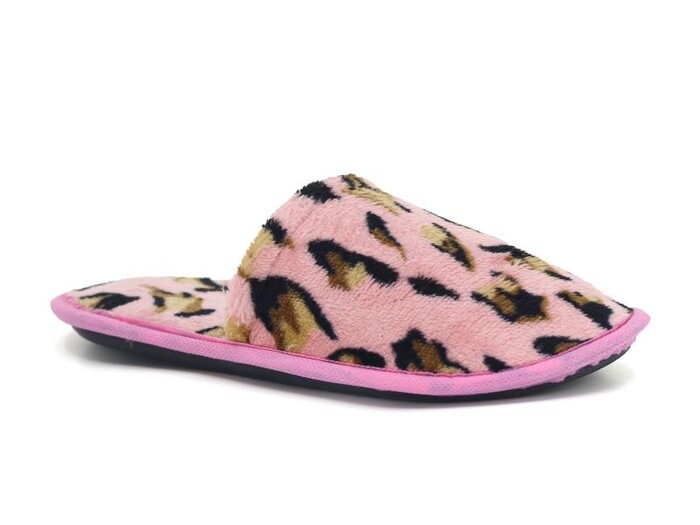 Auris Zenne Kadife Çanak Terlik Leopar Pudra 