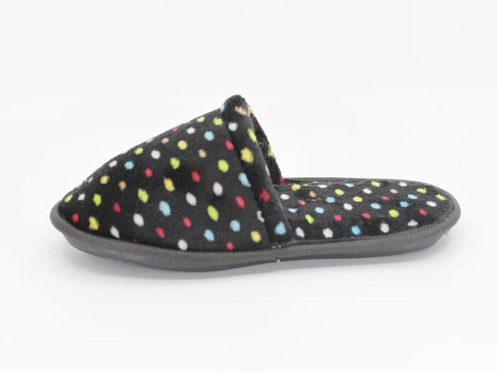 Auris Zenne Kadife Çanak Terlik Noktalı Siyah - Auris (1)