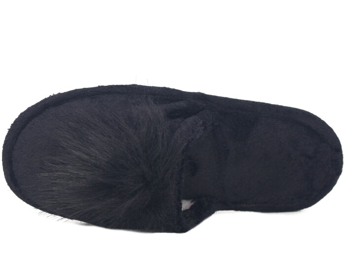 Polex Zenne Vizyon Tüylü Çanak Terlik Siyah - Polex (1)