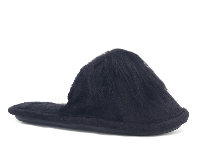 Polex Zenne Vizyon Tüylü Çanak Terlik Siyah - Polex