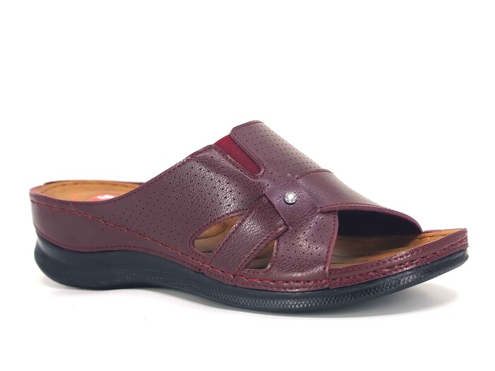 Polex Zenne Z10-0339 Geçmeli Lastikli Monta Günlük Terlik Bordo 