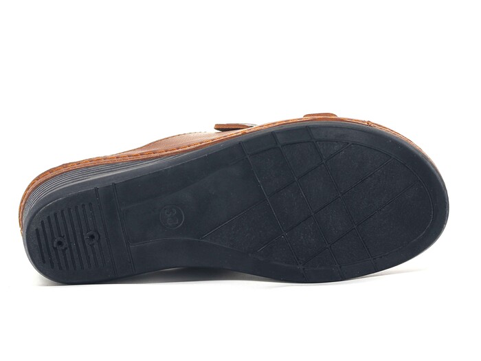 Polex Zenne Z116-0101 Çift Toka Lazerli Monta Günlük Terlik Camel - 3