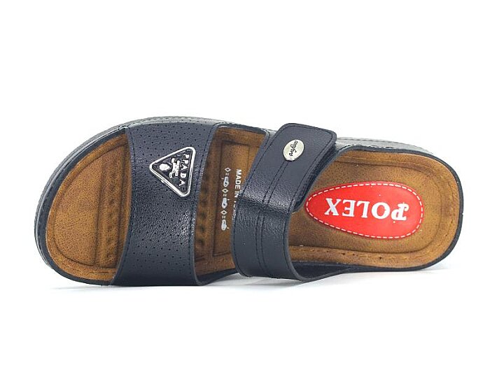 Polex Zenne Z135-0132 Cırtlı Monta Günlük Terlik Siyah - 2