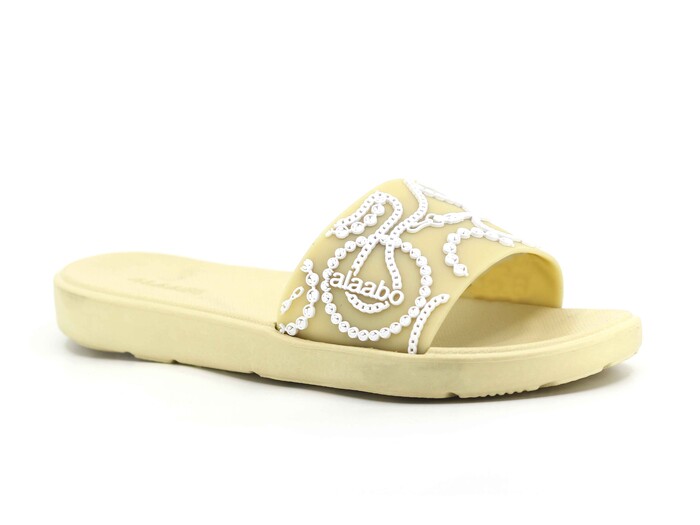 Polialabo Zenne 13041 Düz Yüz Nakışlı Lux Eva Terlik Bej - Polialabo