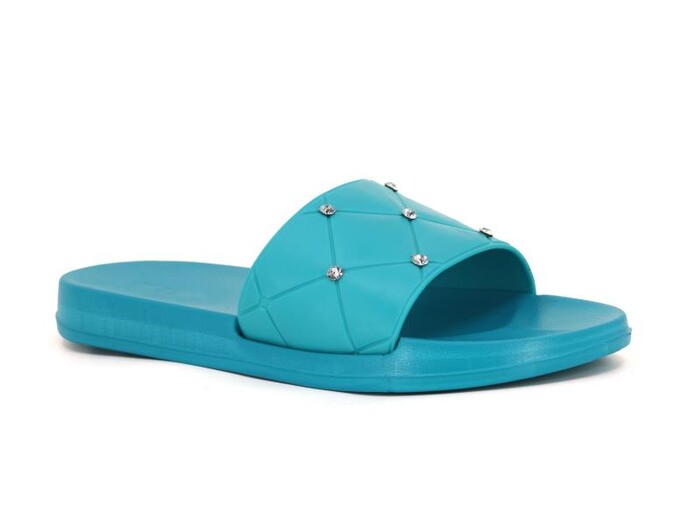 Polialabo Zenne 13075 Baklava Desen Taşlı Lux Eva Terlik Turkuaz - Polialabo