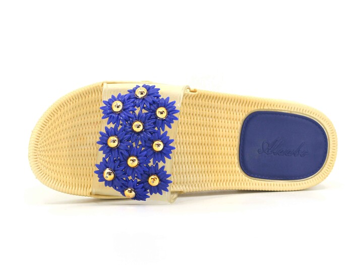 Polialabo Zenne 18020 Boncuklu Kaydırmaz Terlik Lacivert - 2