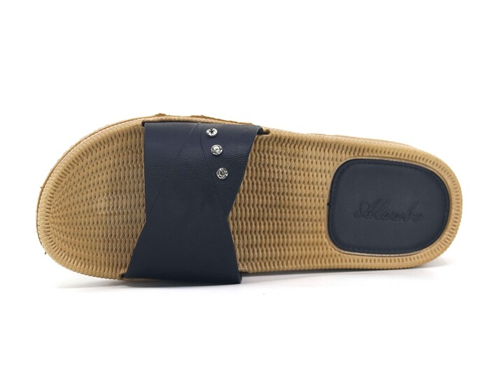 Polialabo Zenne 18033 Taşlı Parçalı Kaydırmaz Terlik Siyah - 2