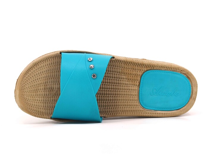 Polialabo Zenne 18033 Taşlı Parçalı Kaydırmaz Terlik Turkuaz - Polialabo (1)