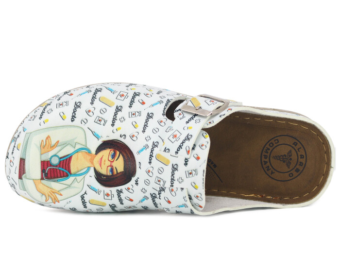 Polialabo Zenne 3515-8147 Tokalı Dijital Baskı (8174) Kapalı Terlik Beyaz - 2