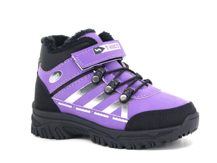 Poliva Filet 5085 Bolimex Peluşlu Bot Lila - Siyah - Thumbnail