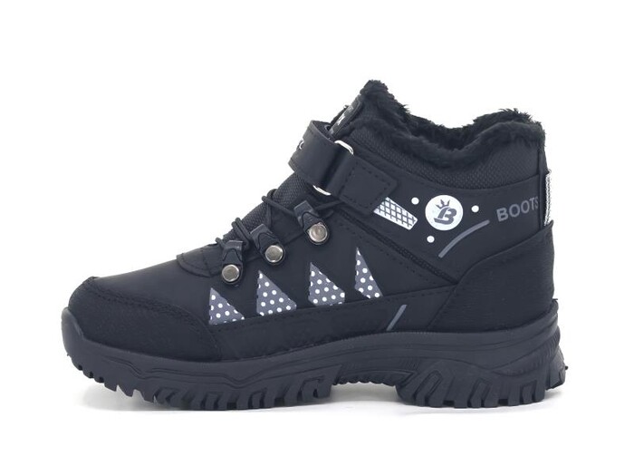 Poliva Filet 5105 Bolimex Peluşlu Trekking Kısa Bot Siyah - Beyaz