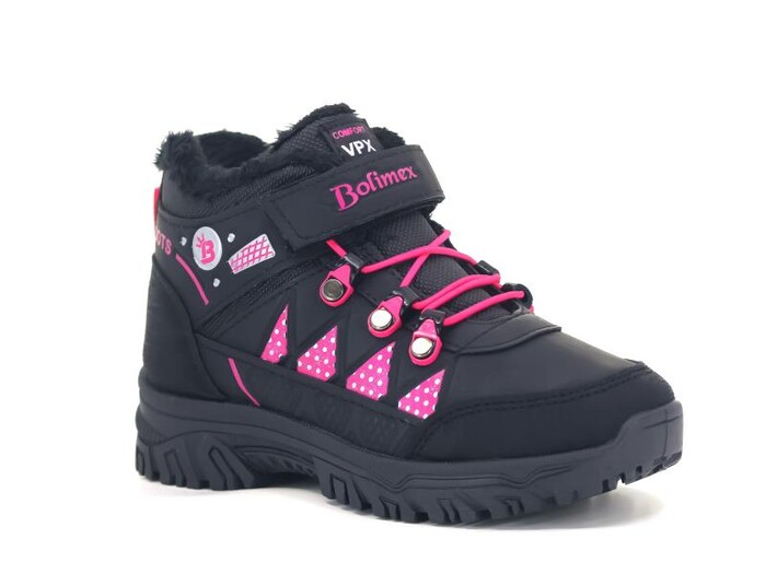 Poliva Filet 5105 Bolimex Peluşlu Trekking Kısa Bot Siyah - Fuşya