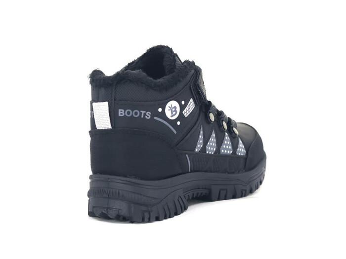 Poliva Patik 5105 Bolimex Peluşlu Trekking Kısa Bot Siyah - Beyaz - 3