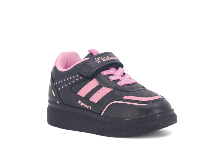 Poliva Patik 9150 Bolimex Cilt Spor Ayakkabı Siyah - Pembe - 1