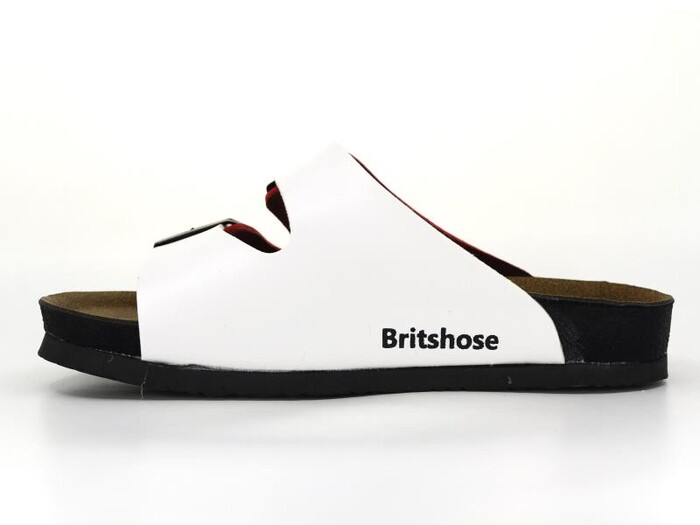 Poliva Zenne 2025 Britshose Çift Toka Birken Monta Günlük Terlik Bordo - Beyaz - 2
