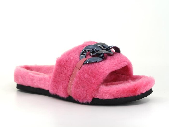Poliva Zenne 2555 Monta Peluş Zincirli Bristol Poşetli Ev Terliği Pembe - 1