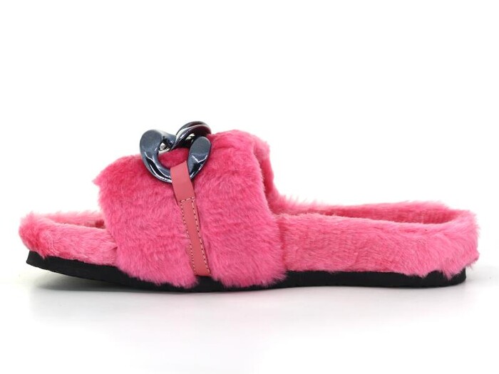 Poliva Zenne 2555 Monta Peluş Zincirli Bristol Poşetli Ev Terliği Pembe - 4