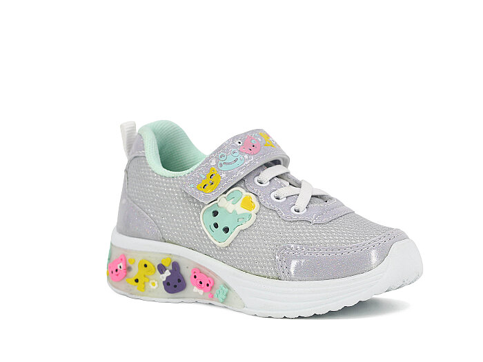 Polomaks Patik 2024 Anorak Figürlü Işıklı Spor Ayakkabı Gri - Polomaks