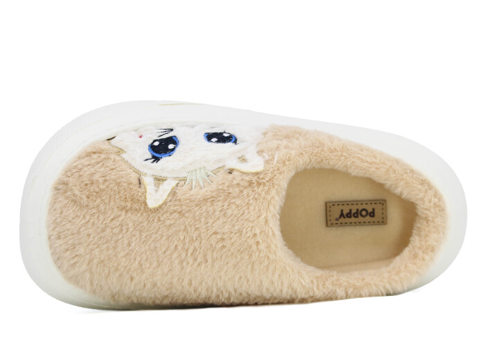 Auris Zenne 2025 Hayvanlı Eva Ev Terliği Kedili Bej - Auris (1)