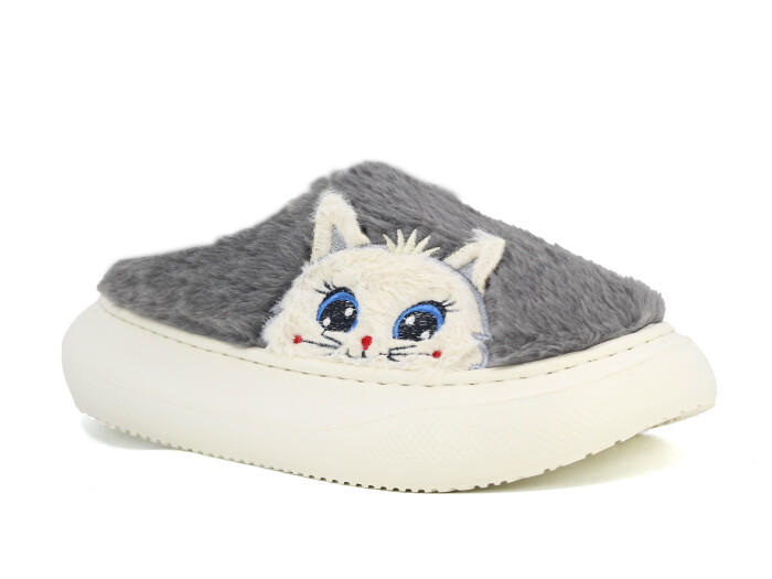 Auris Zenne 2025 Hayvanlı Eva Ev Terliği Kedili Füme - Auris