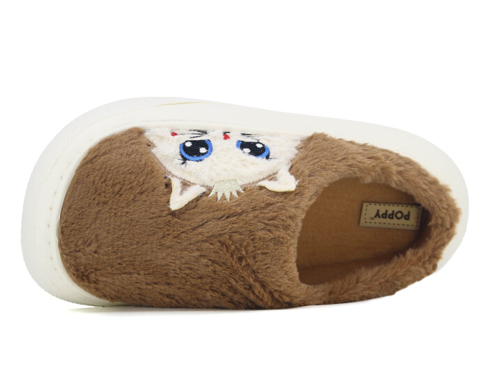 Auris Zenne 2025 Hayvanlı Eva Ev Terliği Kedili Kahve - Auris (1)