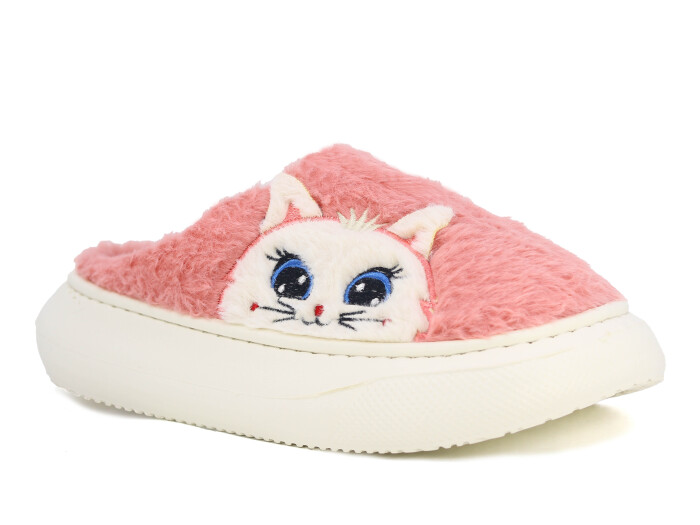 Auris Zenne 2025 Hayvanlı Eva Ev Terliği Kedili Pembe - Auris