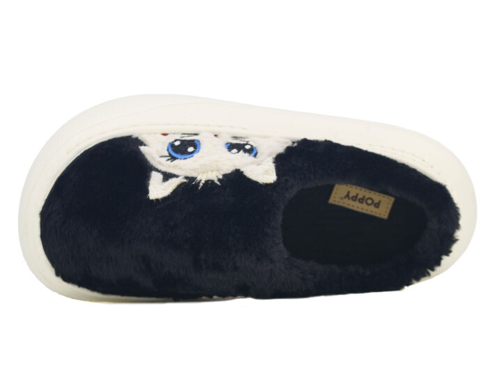 Auris Zenne 2025 Hayvanlı Eva Ev Terliği Kedili Siyah - 2