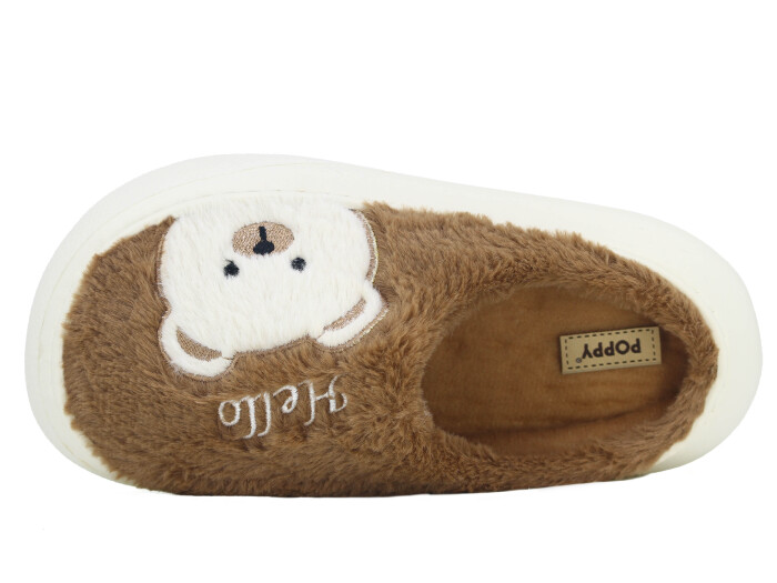 Auris Zenne 2025 Hayvanlı Eva Ev Terliği Pandalı Kahve - Auris (1)