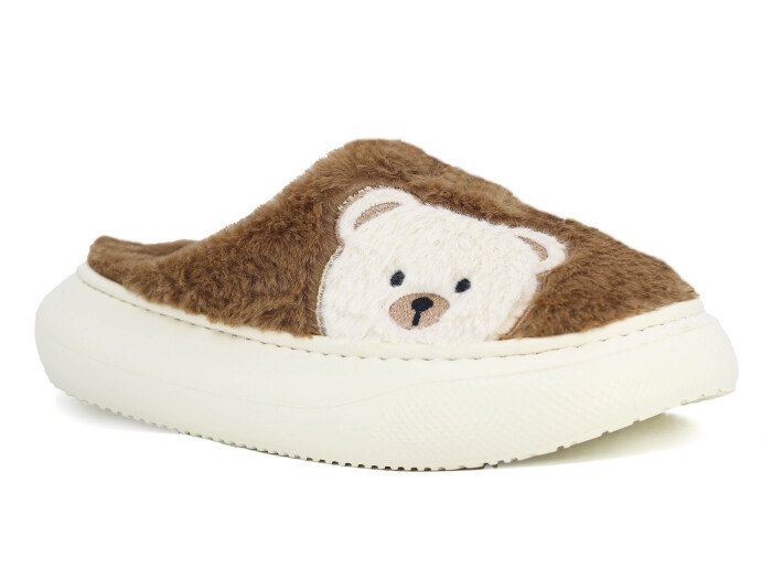 Auris Zenne 2025 Hayvanlı Eva Ev Terliği Pandalı Kahve - 1