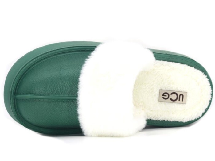 Auris Zenne Yakası Peluşlu Eva Ev Terliği Mint Yeşili - Auris (1)