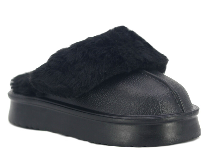 Auris Zenne Yakası Peluşlu Eva Ev Terliği Siyah 